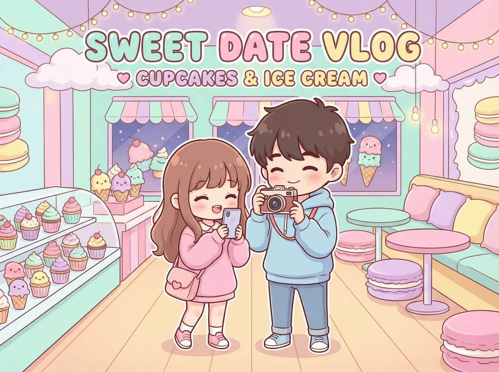 唐心视频 Vlog - 甜品店探店约会